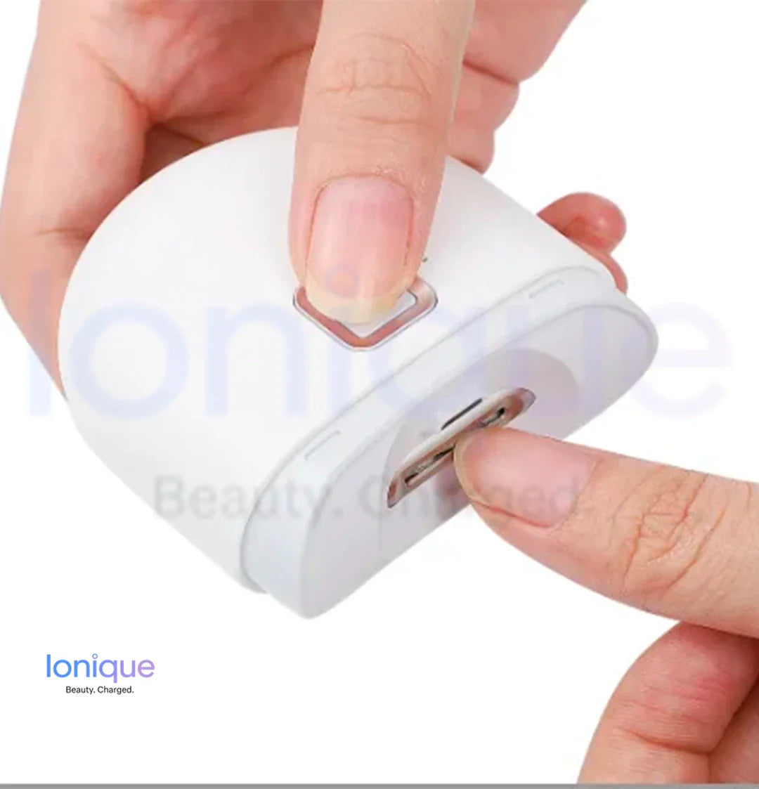Ionique | 2‑em‑1  Cortador e Polidor Elétrico de Unhas – Recortador Automático com LED, Recarregável & Silencioso