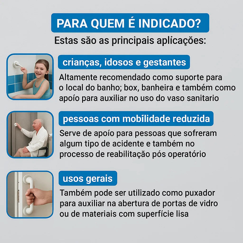 Barra de Apoio Portátil para Banheiro