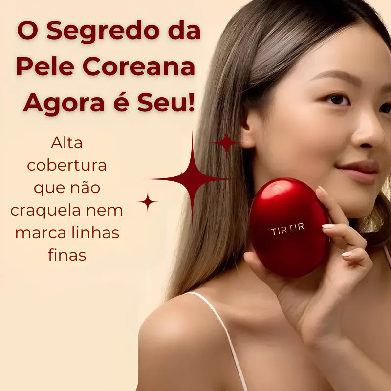 Base Cushion Red Glow Coreana – Pele Impecável em Segundos