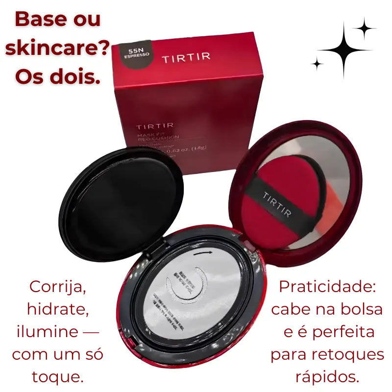 Base Cushion Red Glow Coreana – Pele Impecável em Segundos