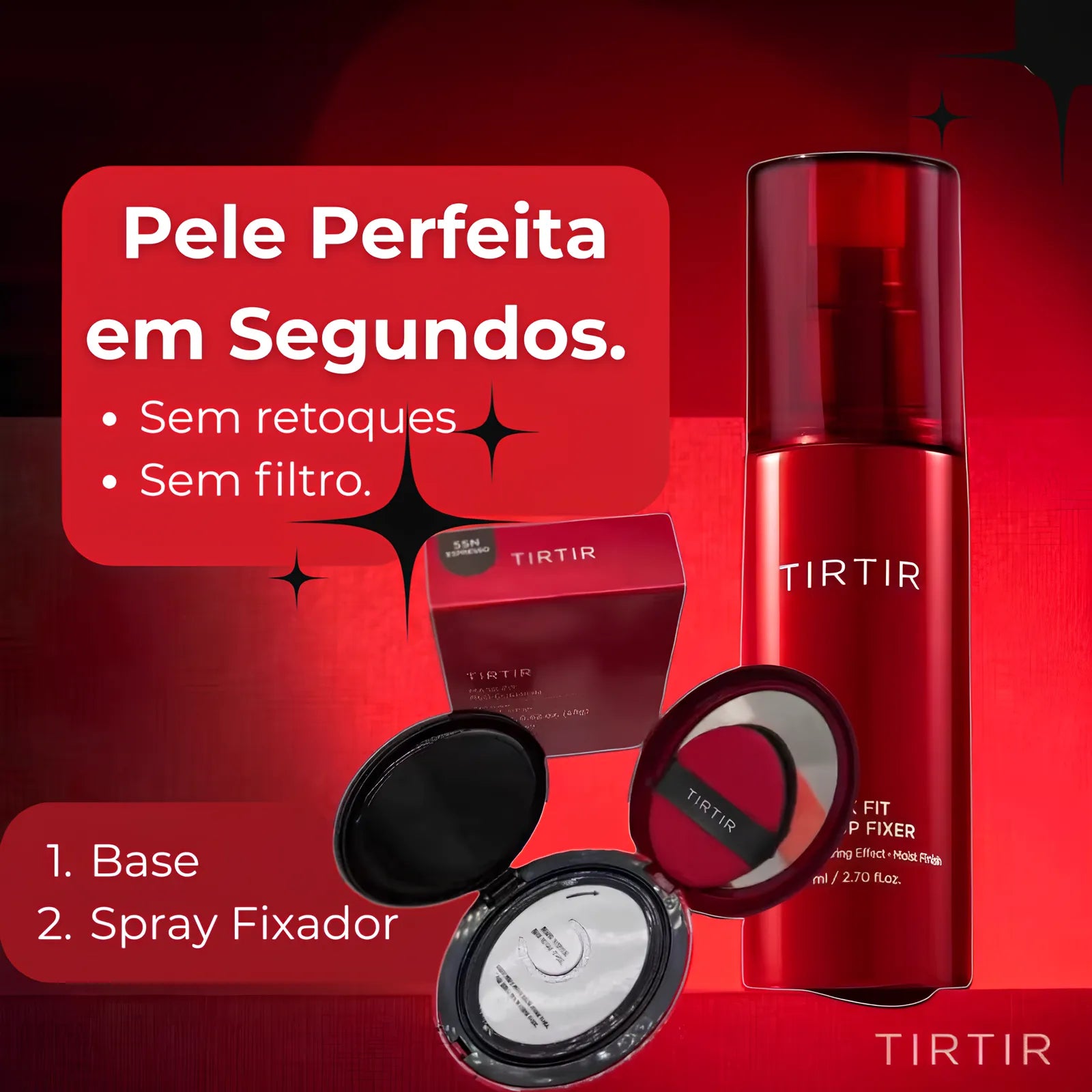 Base Cushion Red Glow Coreana – Pele Impecável em Segundos