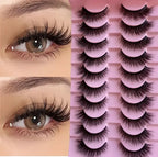 Kit de Cílios Postiços - 10 Pares Perfeitos e Resistentes