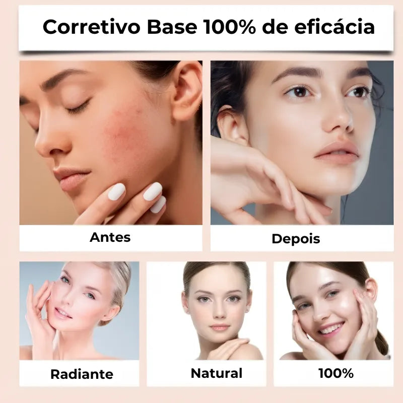 Corretivo Base Stick Coreano 2 em 1 – Cobertura Perfeita 100% Natural
