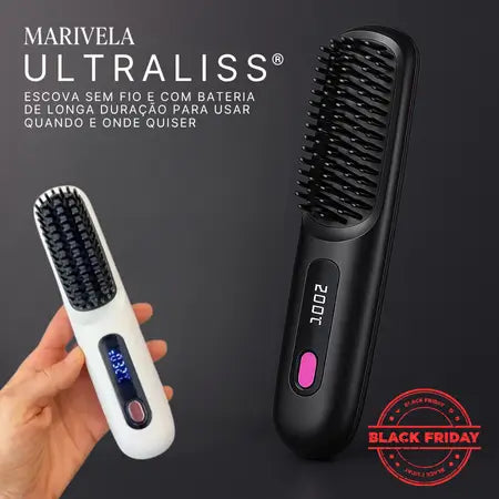 UltraLiss Marivella® - Escova Alisadora Portátil Profissional Bivolt - (QUEIMA DE ESTOQUE)