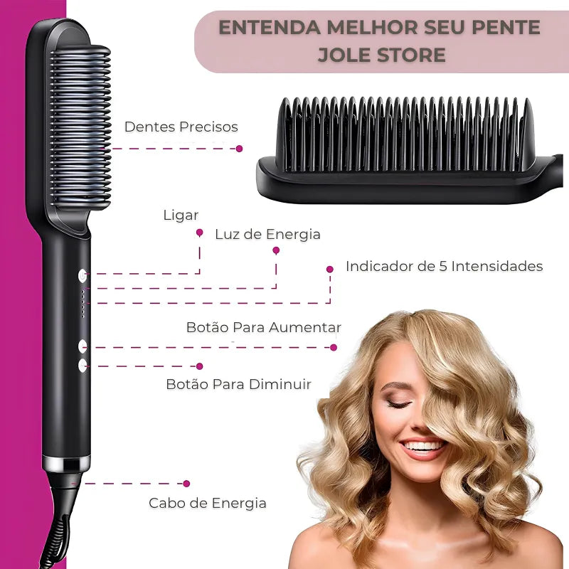 Pente Alisador Jole Store 2025 - Fios Lisos e Protegidos em Minutos