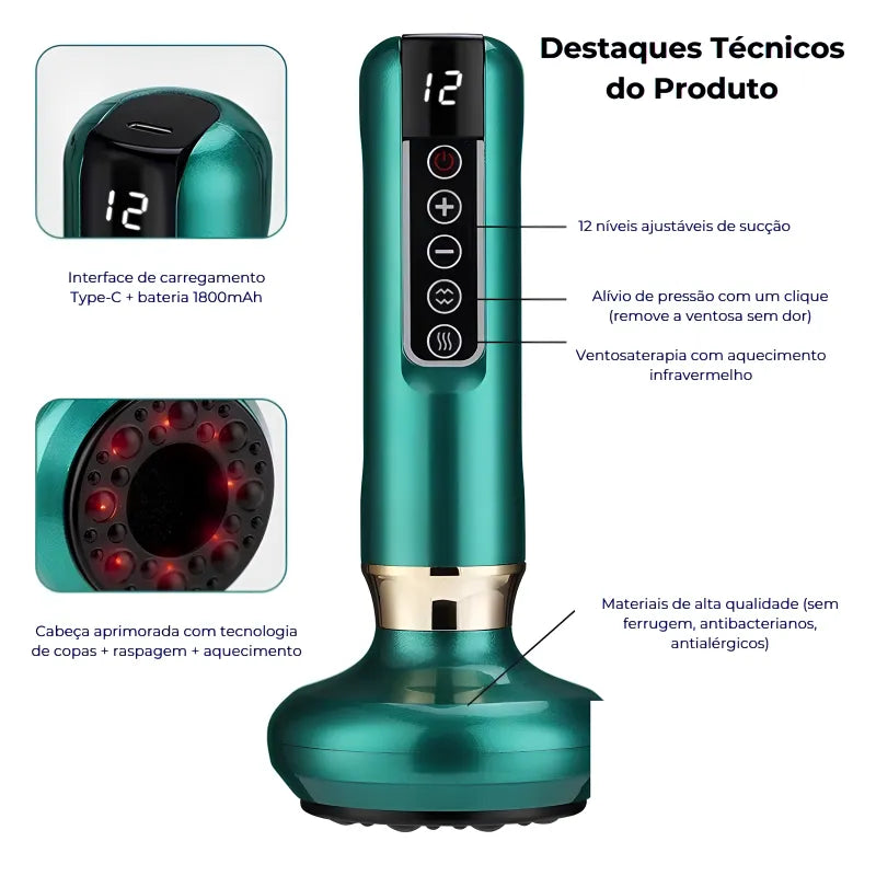Ventosa SlimTech 12 Níveis– Redução de Celulite e Gordura Localizada